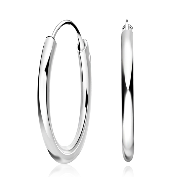 עגילי חישוק מכסף - 3 * 45 מ"מ