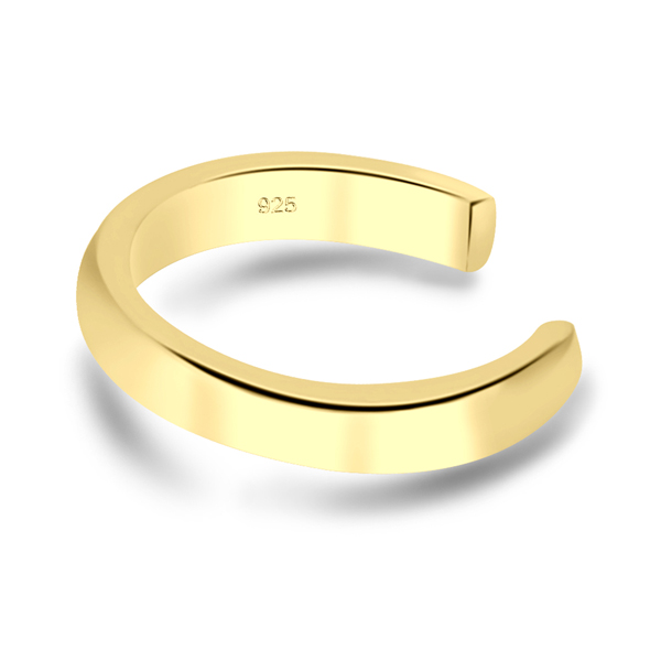 עגיל ללא חור קליפ מכסף וציפוי זהב חלק