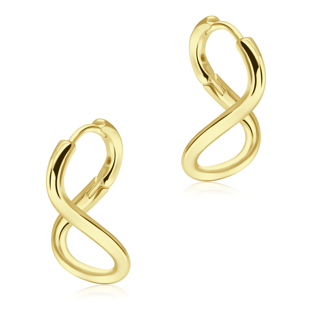 זוג עגילי האגיס מכסף וציפוי זהב - צורת שמונה