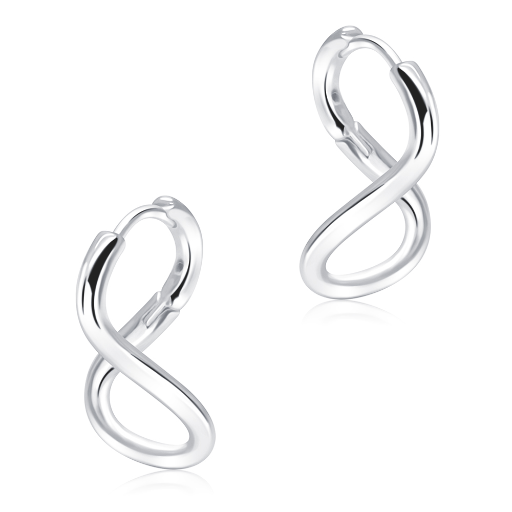 זוג עגילי האגיס מכסף - צורת שמונה