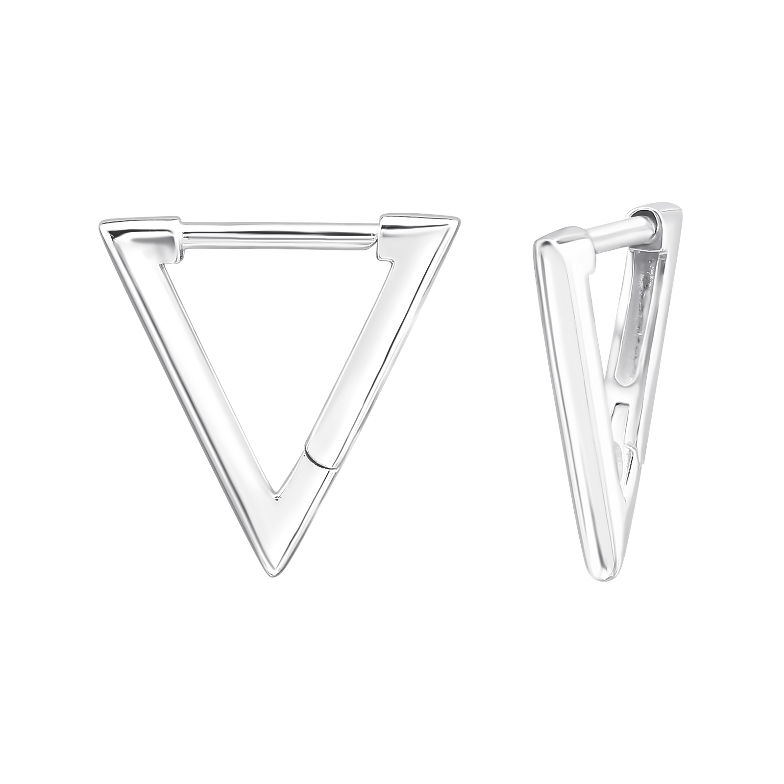 עגילי חישוק האגיס מכסף משולש חלק