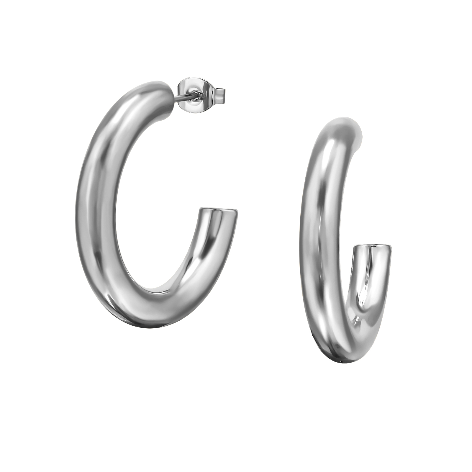 זוג עגילי סטד מסרג'יקל סטיל נפוחים 30 מ"מ