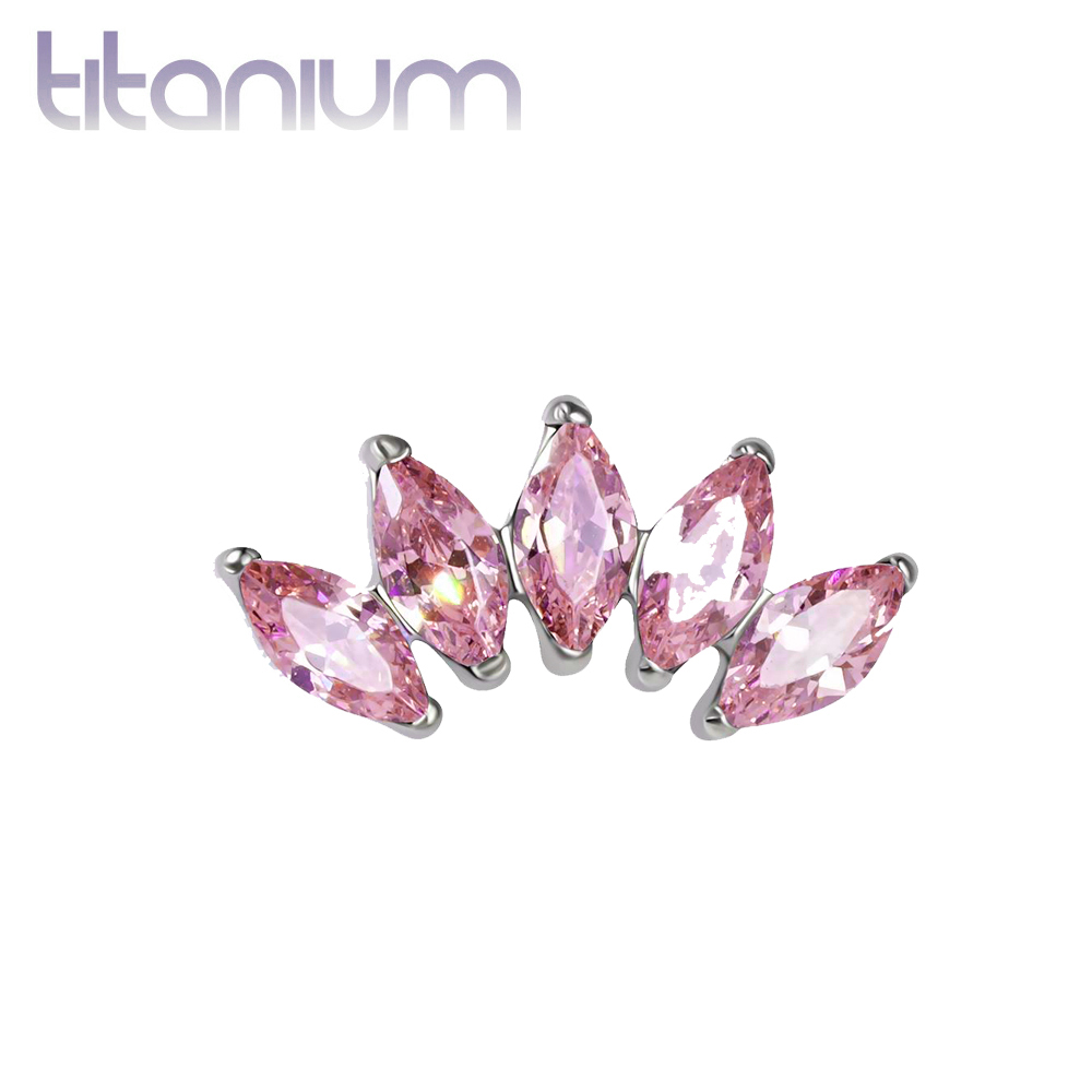 עגיל הליקס / קונץ' / פלאט מטיטניום - קשת של מרקיזים ורודים בהברגה