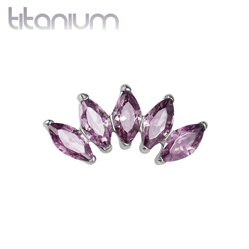 עגיל הליקס / קונץ' / פלאט מטיטניום - קשת של מרקיזים סגולים בהברגה