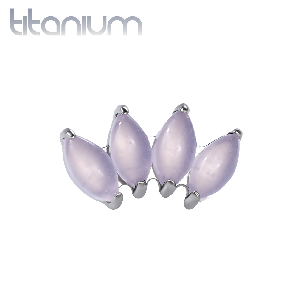 עגיל הליקס / קונץ' / פלאט מטיטניום - מניפה של אופל ורוד