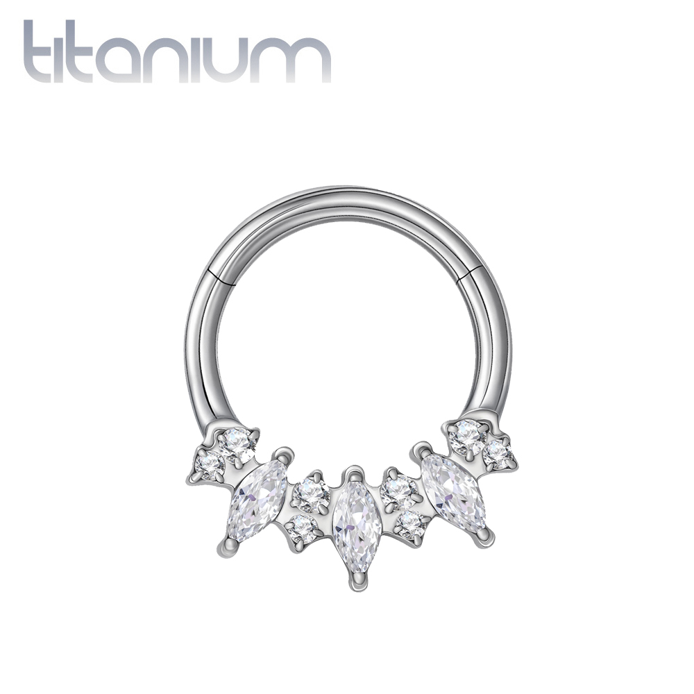 עגיל הליקס / ספטום קליקר מטיטניום 1.2 * 8 מ"מ מרקיזים לבנים