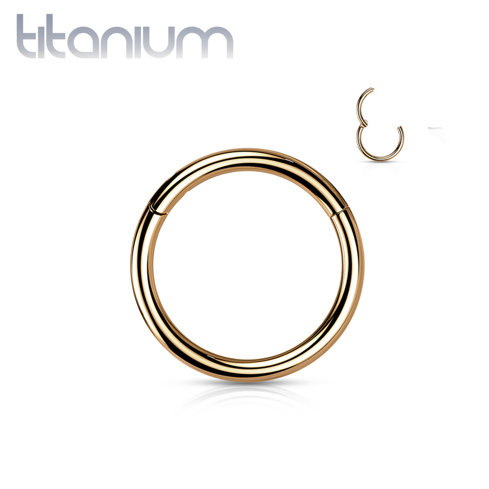 עגיל קליקר נזם אף מטיטניום וציפוי זהב רוז 0.8 * 8 / 7 / 6 מ"מ